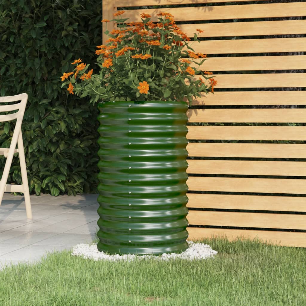 vidaXL plantekrukke 40x40x68 cm pulverlakeret stål grøn vidaXL plantekrukke 40x40x68 cm pulverlakeret stål grøn