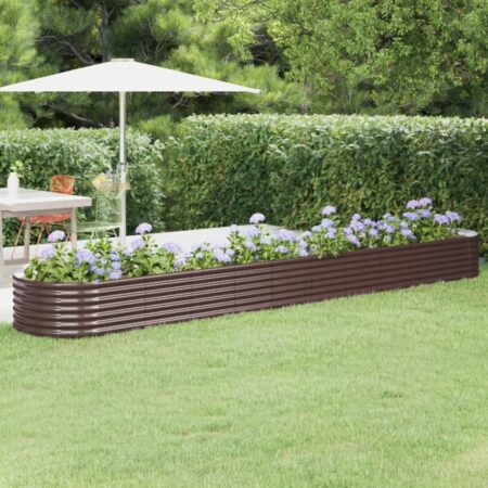 vidaXL plantekrukke 440x80x36 cm galvaniseret stål brun