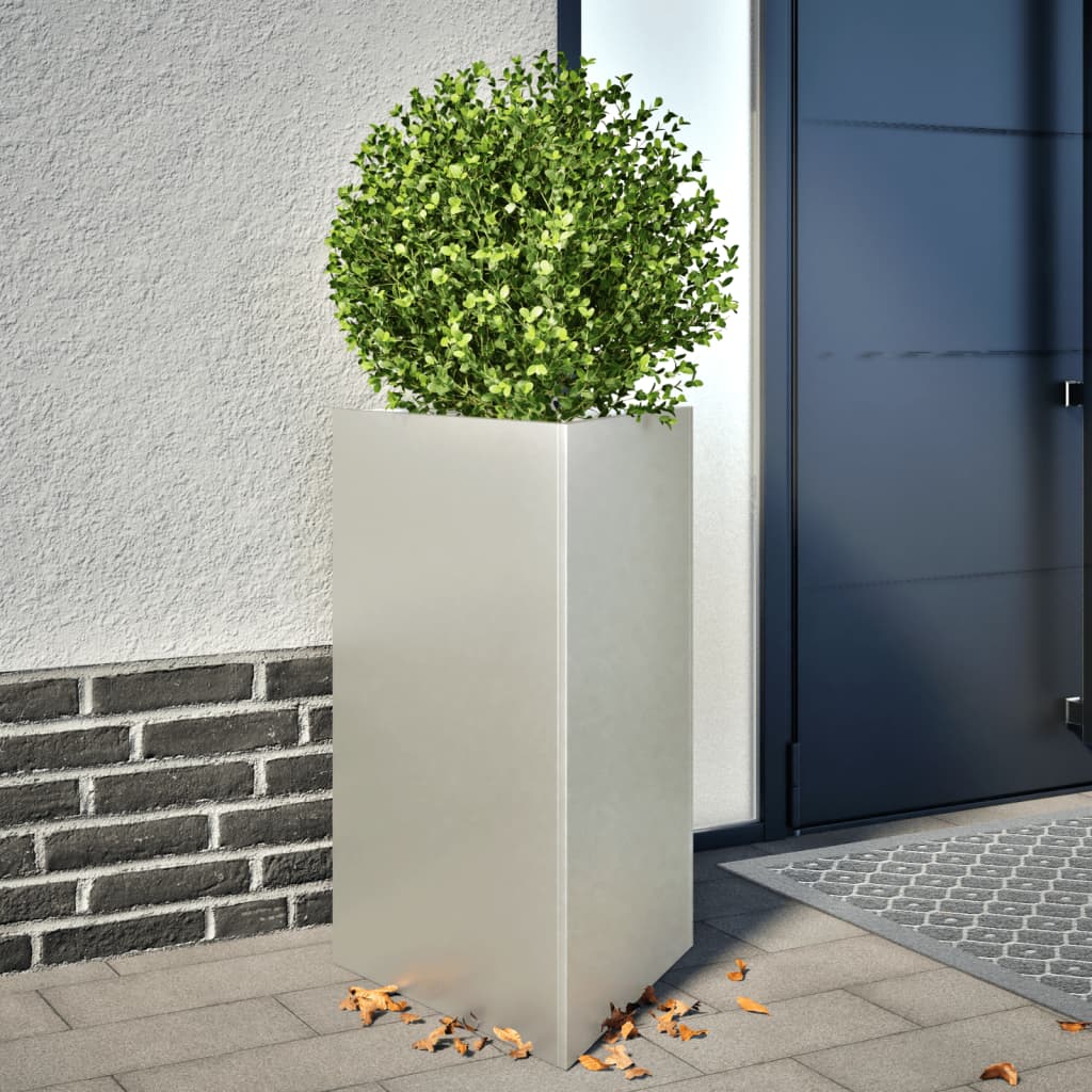 vidaXL plantekrukke 50x43x75 cm trekantet rustfrit stål vidaXL plantekrukke 50x43x75 cm trekantet rustfrit stål