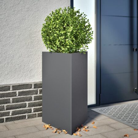 vidaXL plantekrukke 50x43x75 cm trekantet stål antracitgrå