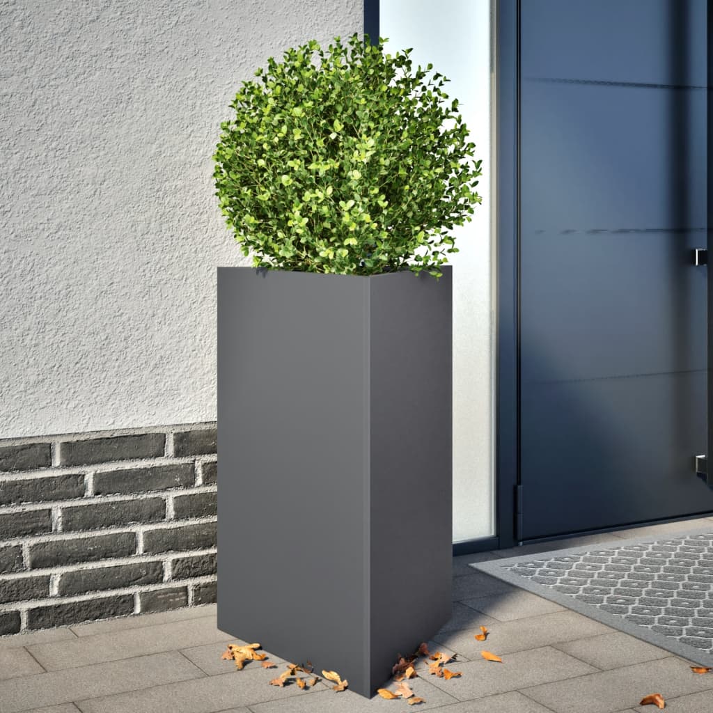 vidaXL plantekrukke 50x43x75 cm trekantet stål antracitgrå vidaXL plantekrukke 50x43x75 cm trekantet stål antracitgrå