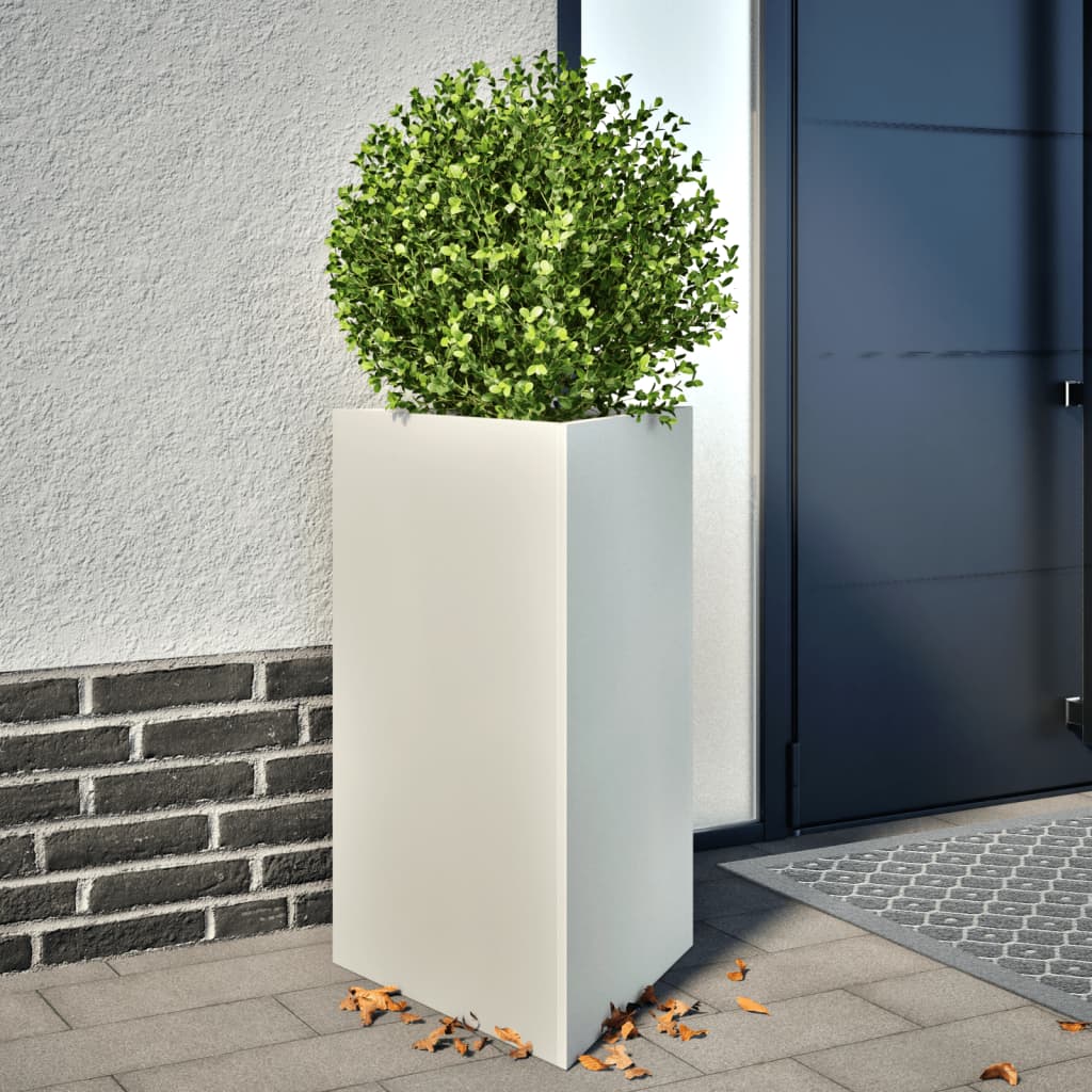 vidaXL plantekrukke 50x43x75 cm trekantet stål hvid vidaXL plantekrukke 50x43x75 cm trekantet stål hvid