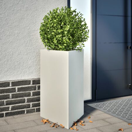 vidaXL plantekrukke 50x43x75 cm trekantet stål hvid