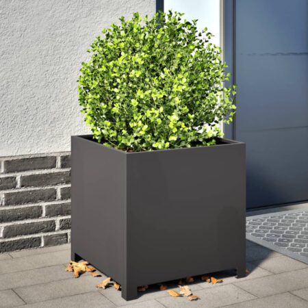 vidaXL plantekrukke 50x50x50 cm stål sort