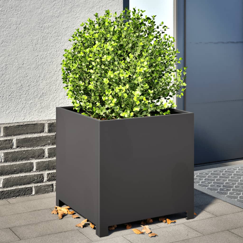 vidaXL plantekrukke 50x50x50 cm stål sort vidaXL plantekrukke 50x50x50 cm stål sort