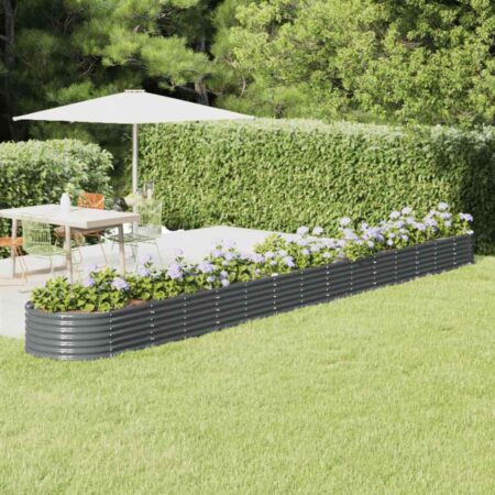 vidaXL plantekrukke 620x80x36 cm galvaniseret stål antracitgrå