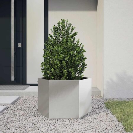vidaXL plantekrukke 69x60x45 cm sekskantet rustfrit stål