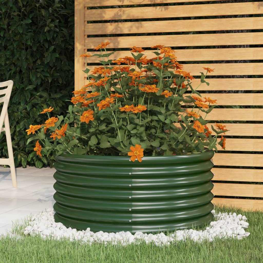 vidaXL plantekrukke 80x80x36 cm galvaniseret stål grøn vidaXL plantekrukke 80x80x36 cm galvaniseret stål grøn
