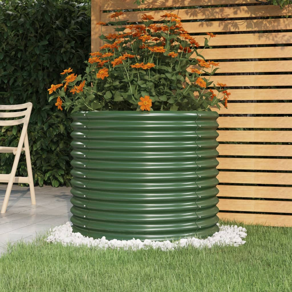vidaXL plantekrukke 80x80x68 cm pulverlakeret stål grøn vidaXL plantekrukke 80x80x68 cm pulverlakeret stål grøn