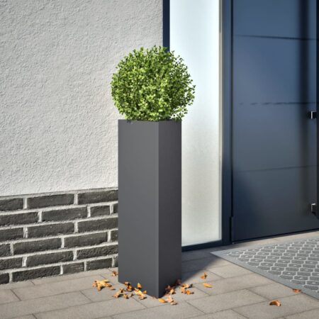 vidaXL plantekrukker 2 stk. 30x26x75 cm trekantet stål antracitgrå