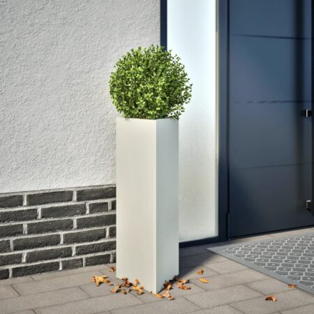 vidaXL plantekrukker 2 stk. 30x26x75 cm trekantet stål hvid