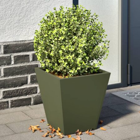 vidaXL plantekrukker 2 stk. 30x30x30 cm stål olivengrøn