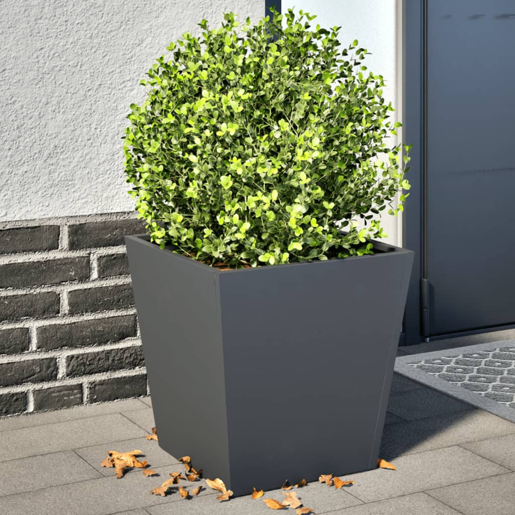 vidaXL plantekrukker 2 stk. 40x40x40 cm stål antracitgrå vidaXL plantekrukker 2 stk. 40x40x40 cm stål antracitgrå