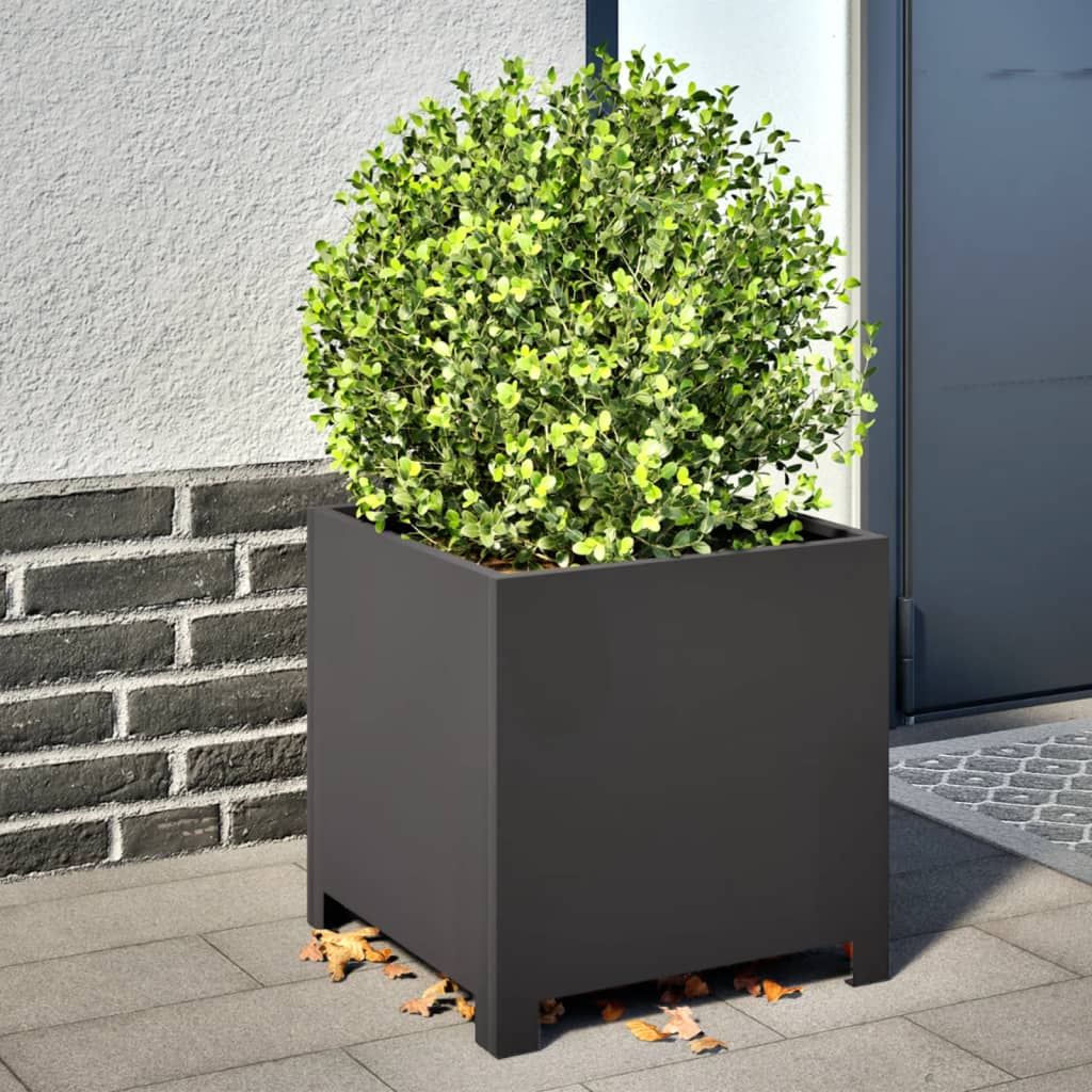 vidaXL plantekrukker 2 stk. 40x40x40 cm stål sort vidaXL plantekrukker 2 stk. 40x40x40 cm stål sort