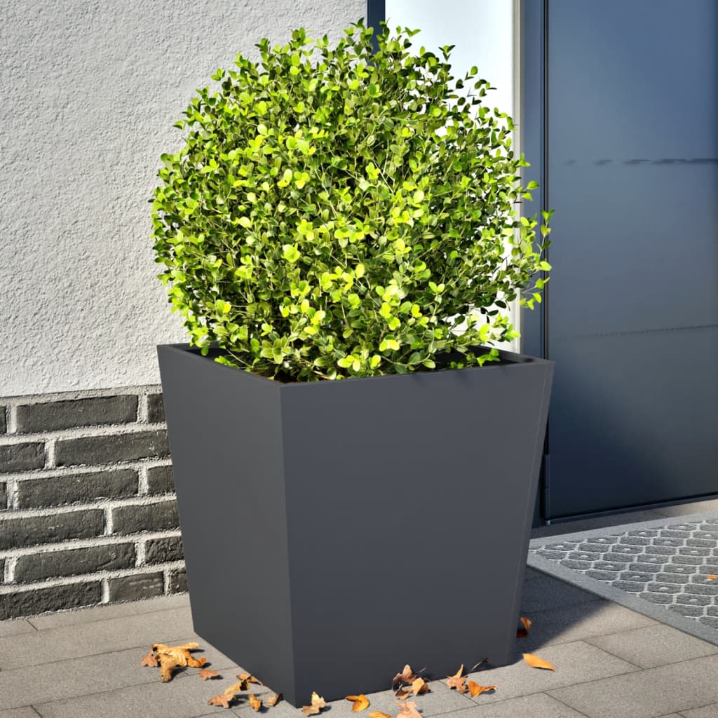 vidaXL plantekrukker 2 stk. 50x50x50 cm stål antracitgrå vidaXL plantekrukker 2 stk. 50x50x50 cm stål antracitgrå