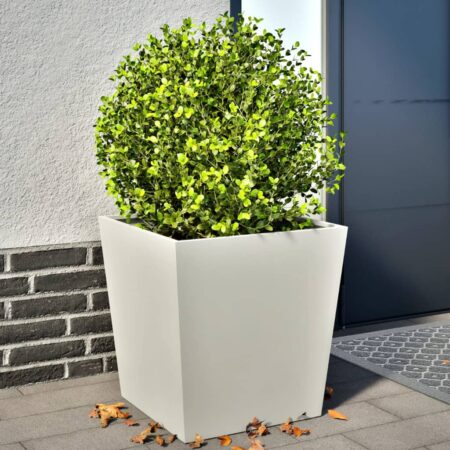 vidaXL plantekrukker 2 stk. 50x50x50 cm stål hvid