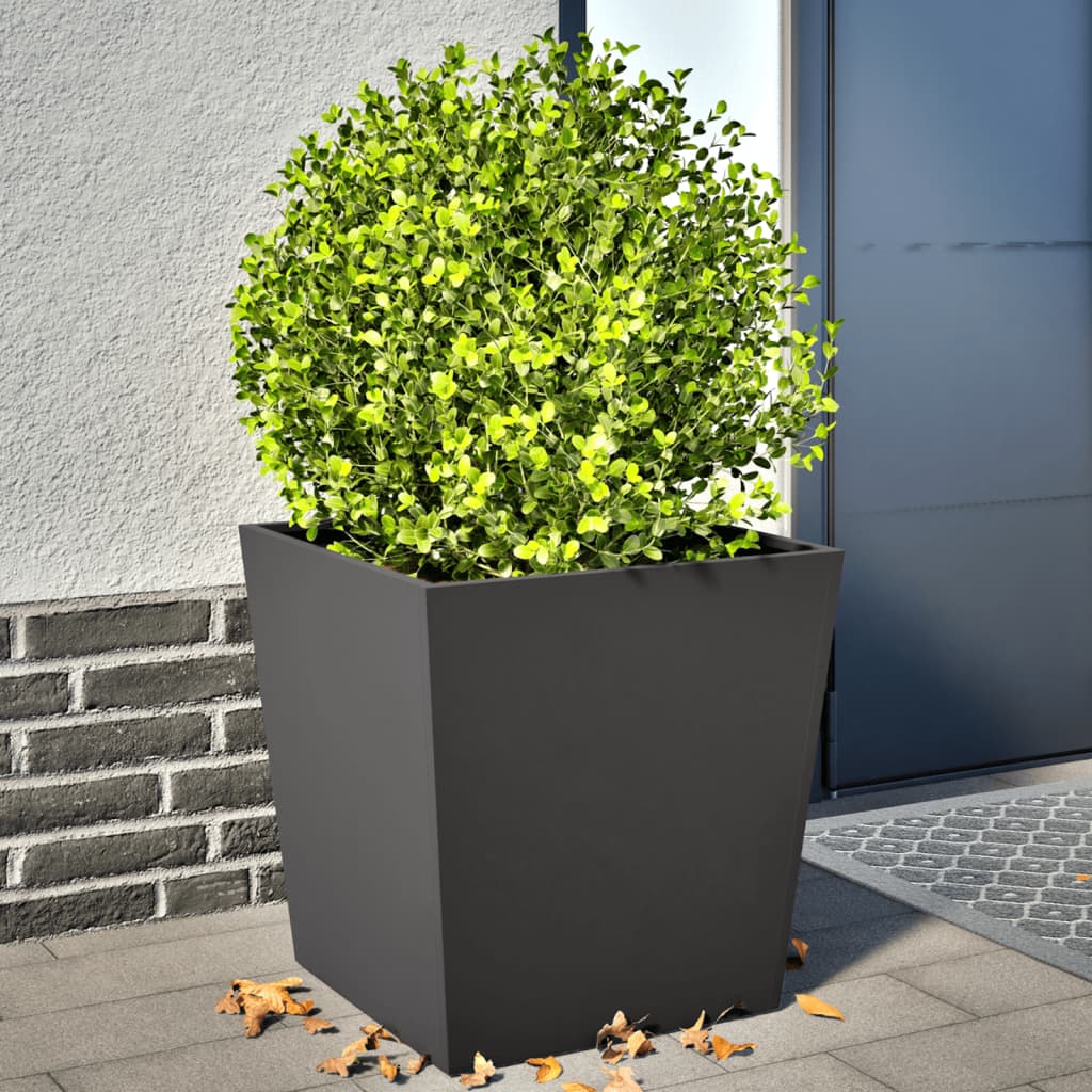 vidaXL plantekrukker 2 stk. 50x50x50 cm stål sort vidaXL plantekrukker 2 stk. 50x50x50 cm stål sort