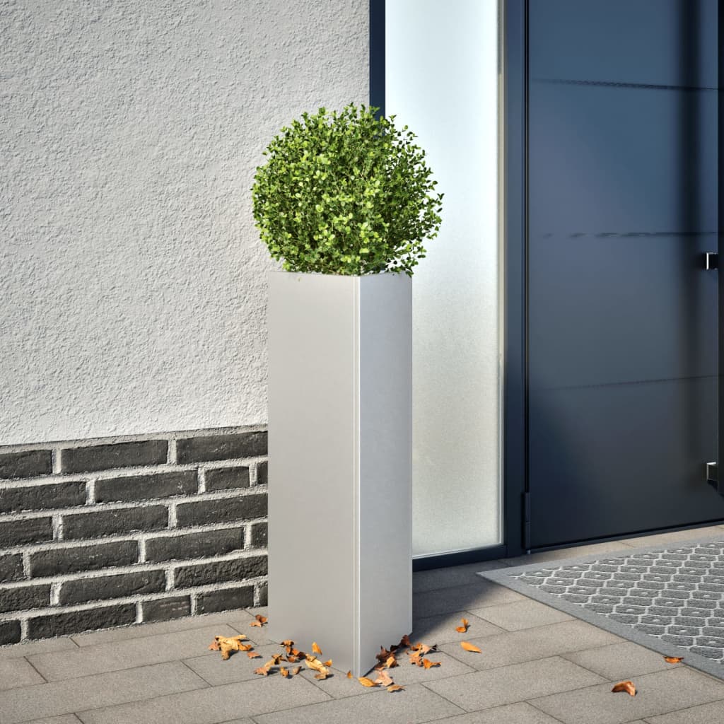 vidaXL plantekrukker 2stk. 30x26x75cm trekantet galvaniseret stål sort vidaXL plantekrukker 2stk. 30x26x75cm trekantet galvaniseret stål sort