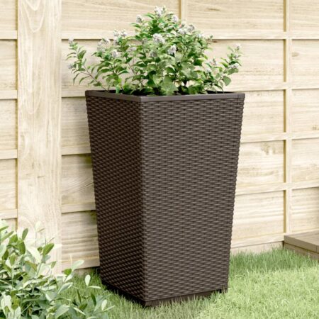 vidaXL plantekurve 2 stk. 32,5x32,5x57 cm PP brun