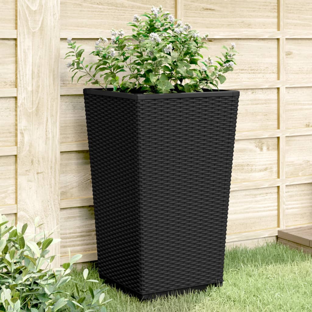 vidaXL plantekurve 2 stk. 32,5x32,5x57 cm PP sort vidaXL plantekurve 2 stk. 32,5x32,5x57 cm PP sort