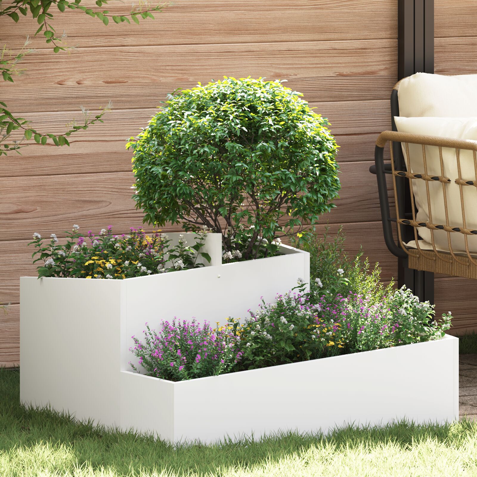 vidaXL planter hvid 80x80x50 cm koldvalset stål vidaXL planter hvid 80x80x50 cm koldvalset stål