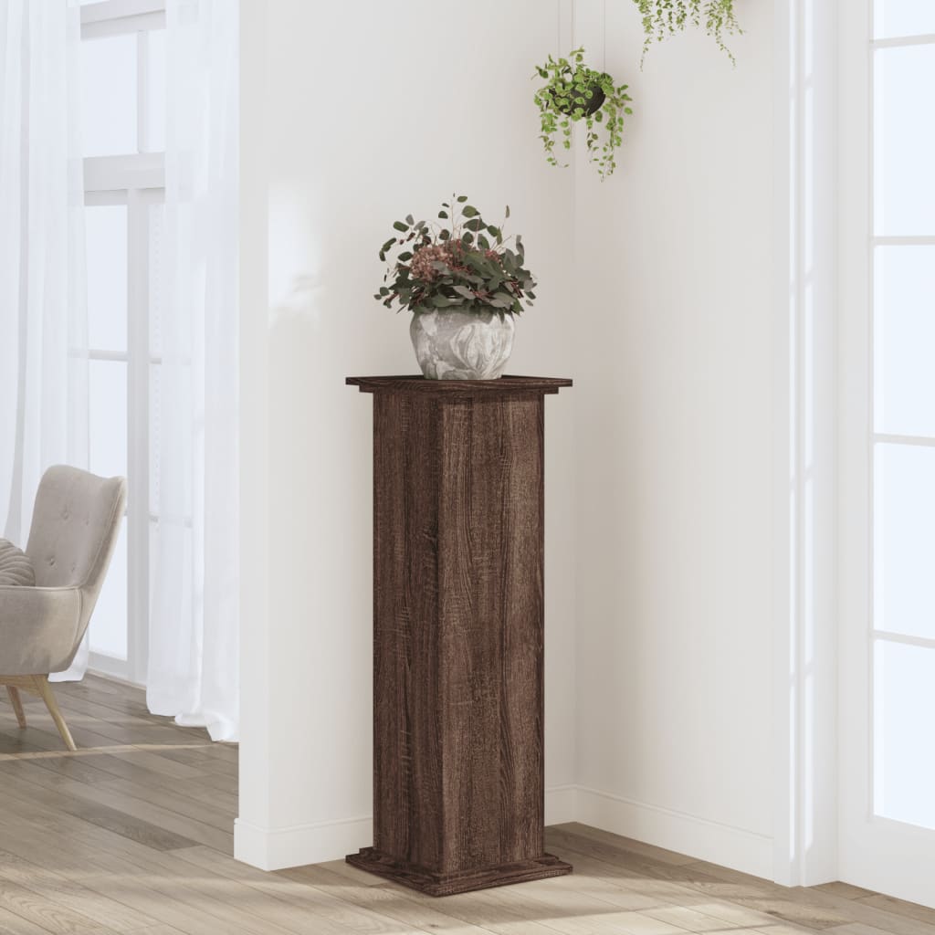 vidaXL plantestativ 33x33x100 cm konstrueret træ brun egetræsfarve vidaXL plantestativ 33x33x100 cm konstrueret træ brun egetræsfarve