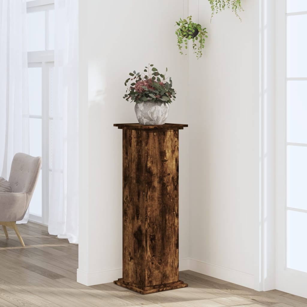 vidaXL plantestativ 33x33x100 cm konstrueret træ røget egetræsfarve vidaXL plantestativ 33x33x100 cm konstrueret træ røget egetræsfarve