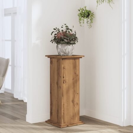 vidaXL plantestativ 33x33x80 cm konstrueret træ gammelt egetræslook
