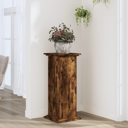 vidaXL plantestativ 33x33x80 cm konstrueret træ røget egetræsfarve