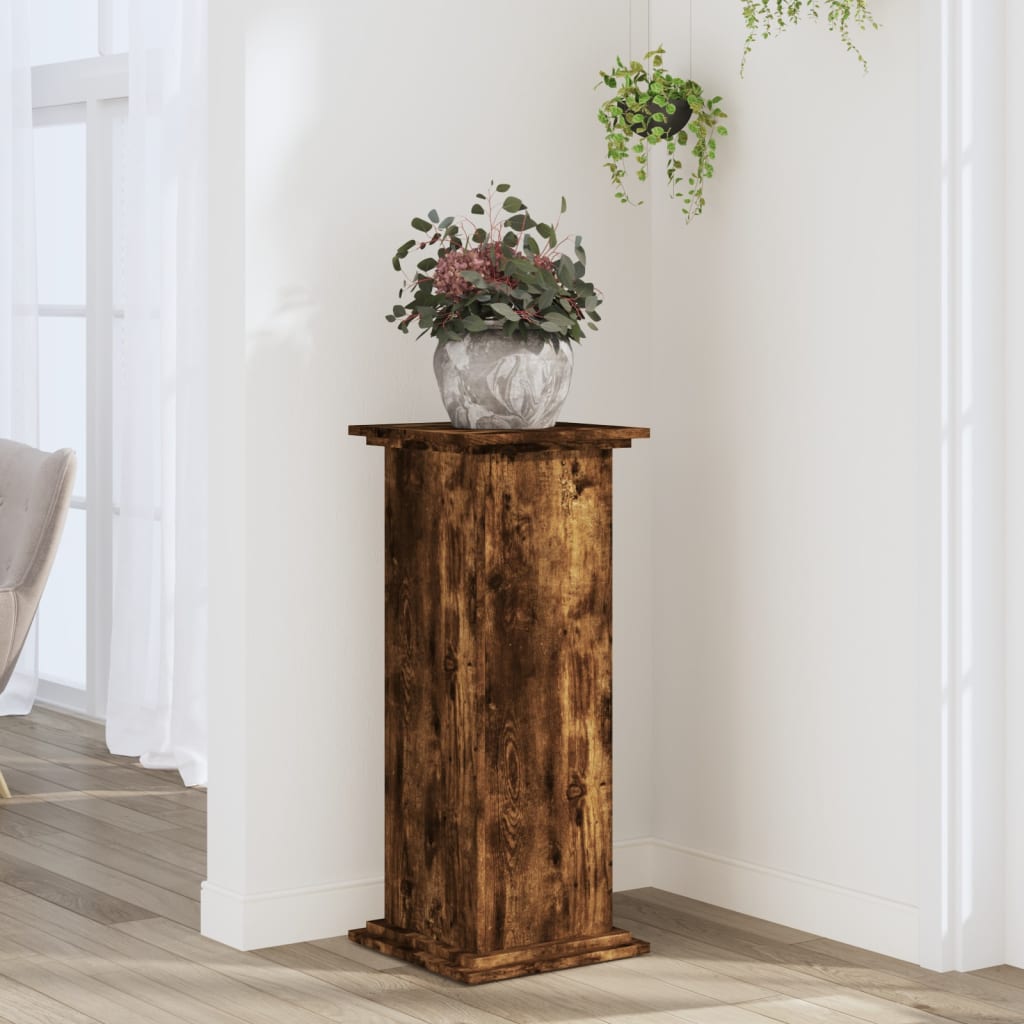 vidaXL plantestativ 33x33x80 cm konstrueret træ røget egetræsfarve vidaXL plantestativ 33x33x80 cm konstrueret træ røget egetræsfarve