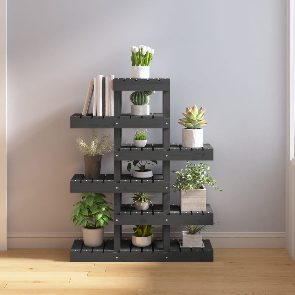 vidaXL plantestativ 85x25x109,5 cm massivt fyrretræ grå vidaXL plantestativ 85x25x109,5 cm massivt fyrretræ grå