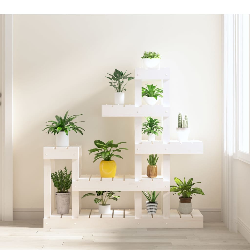 vidaXL plantestativ 92x25x97 cm massivt fyrretræ hvid vidaXL plantestativ 92x25x97 cm massivt fyrretræ hvid