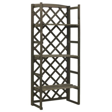 vidaXL plantestativ med espalier 60x30x140 cm massivt fyrretræ grå