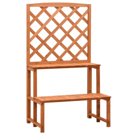 vidaXL plantestativ med espalier 70x42x120 cm massivt fyrretræ orange