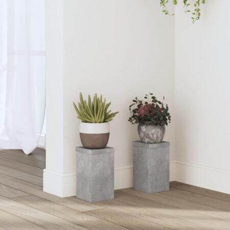 vidaXL plantestativer 2 stk. 10x10x18 cm konstrueret træ betongrå