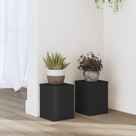 vidaXL plantestativer 2 stk. 15x15x20 cm konstrueret træ sort