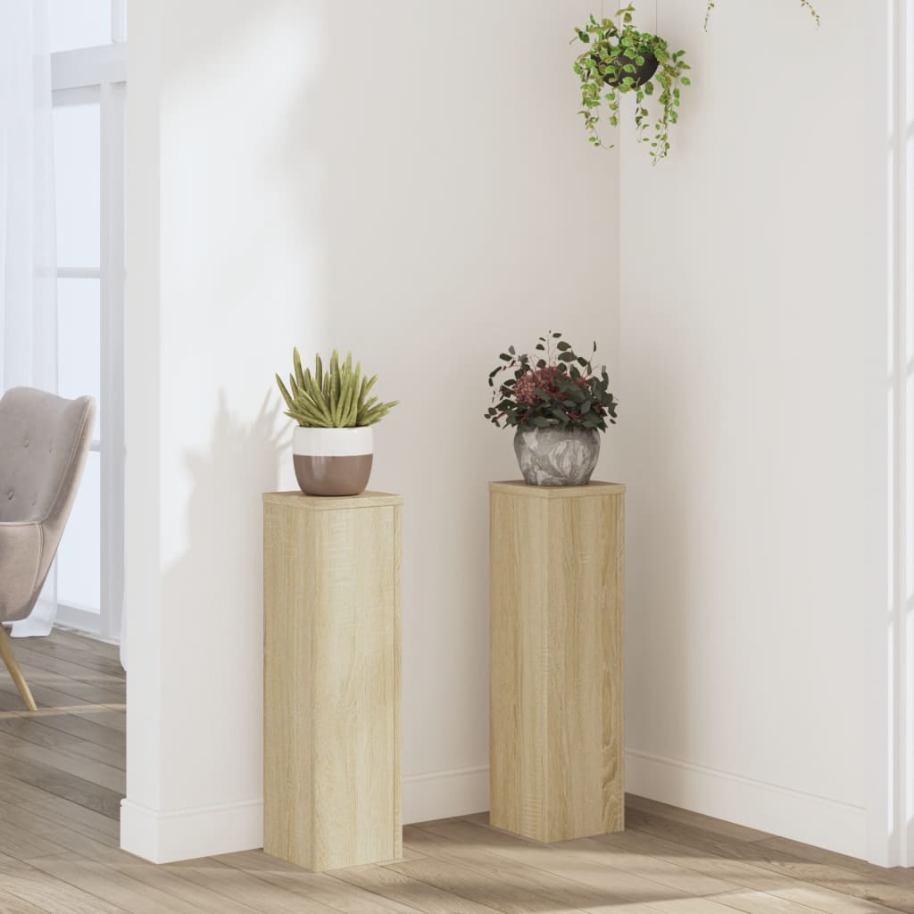 vidaXL plantestativer 2 stk. 17x17x60 cm konstrueret træ sonoma-eg vidaXL plantestativer 2 stk. 17x17x60 cm konstrueret træ sonoma-eg