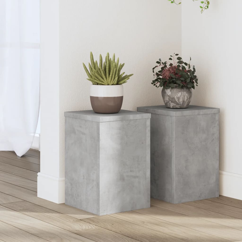 vidaXL plantestativer 2 stk. 20x20x30 cm konstrueret træ betongrå vidaXL plantestativer 2 stk. 20x20x30 cm konstrueret træ betongrå