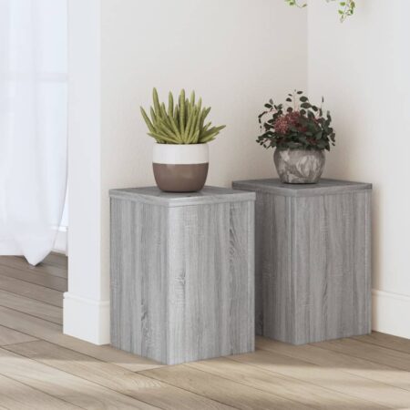 vidaXL plantestativer 2 stk. 20x20x30 cm konstrueret træ grå sonoma-eg