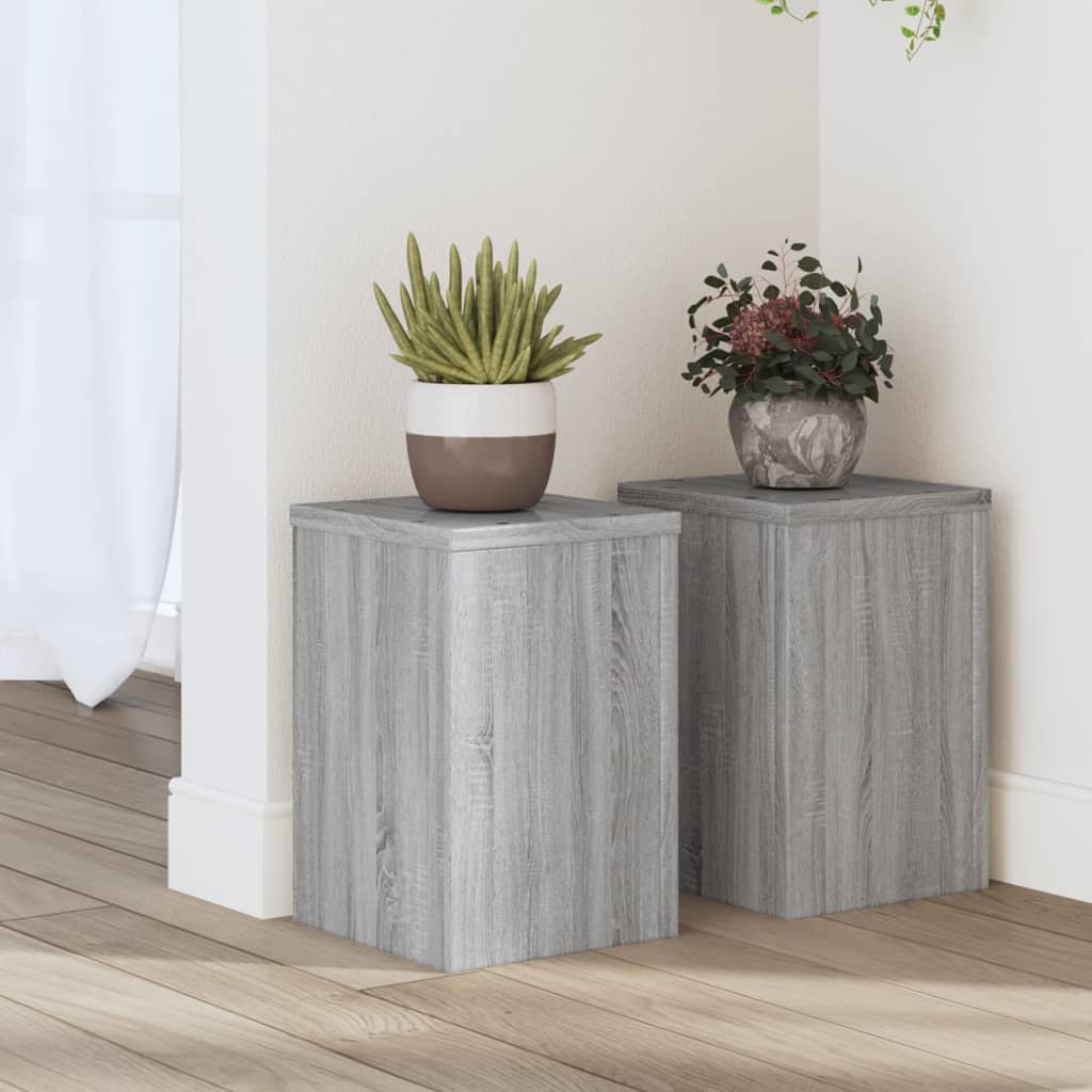 vidaXL plantestativer 2 stk. 20x20x30 cm konstrueret træ grå sonoma-eg vidaXL plantestativer 2 stk. 20x20x30 cm konstrueret træ grå sonoma-eg