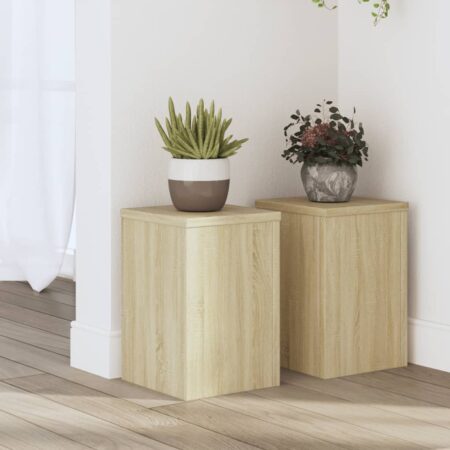 vidaXL plantestativer 2 stk. 20x20x30 cm konstrueret træ sonoma-eg