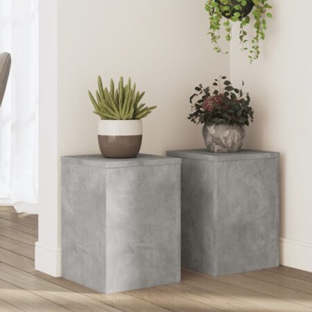 vidaXL plantestativer 2 stk. 25x25x35 cm konstrueret træ betongrå