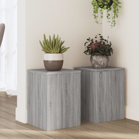 vidaXL plantestativer 2 stk. 25x25x35 cm konstrueret træ grå sonoma-eg