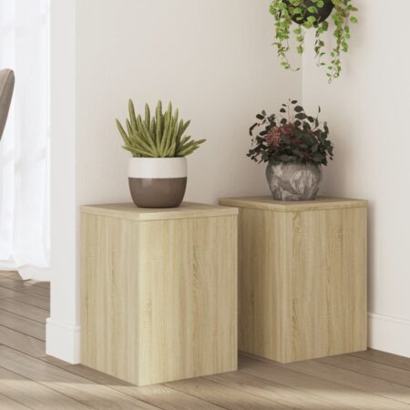 vidaXL plantestativer 2 stk. 25x25x35 cm konstrueret træ sonoma-eg