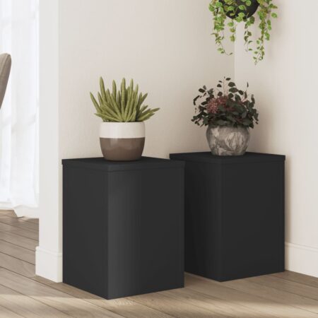 vidaXL plantestativer 2 stk. 25x25x35 cm konstrueret træ sort