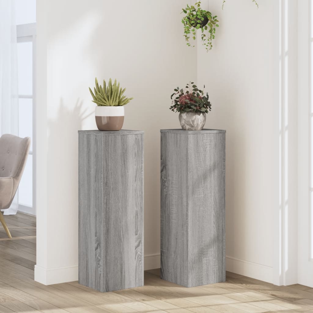 vidaXL plantestativer 2 stk. 25x25x80 cm konstrueret træ grå sonoma-eg vidaXL plantestativer 2 stk. 25x25x80 cm konstrueret træ grå sonoma-eg