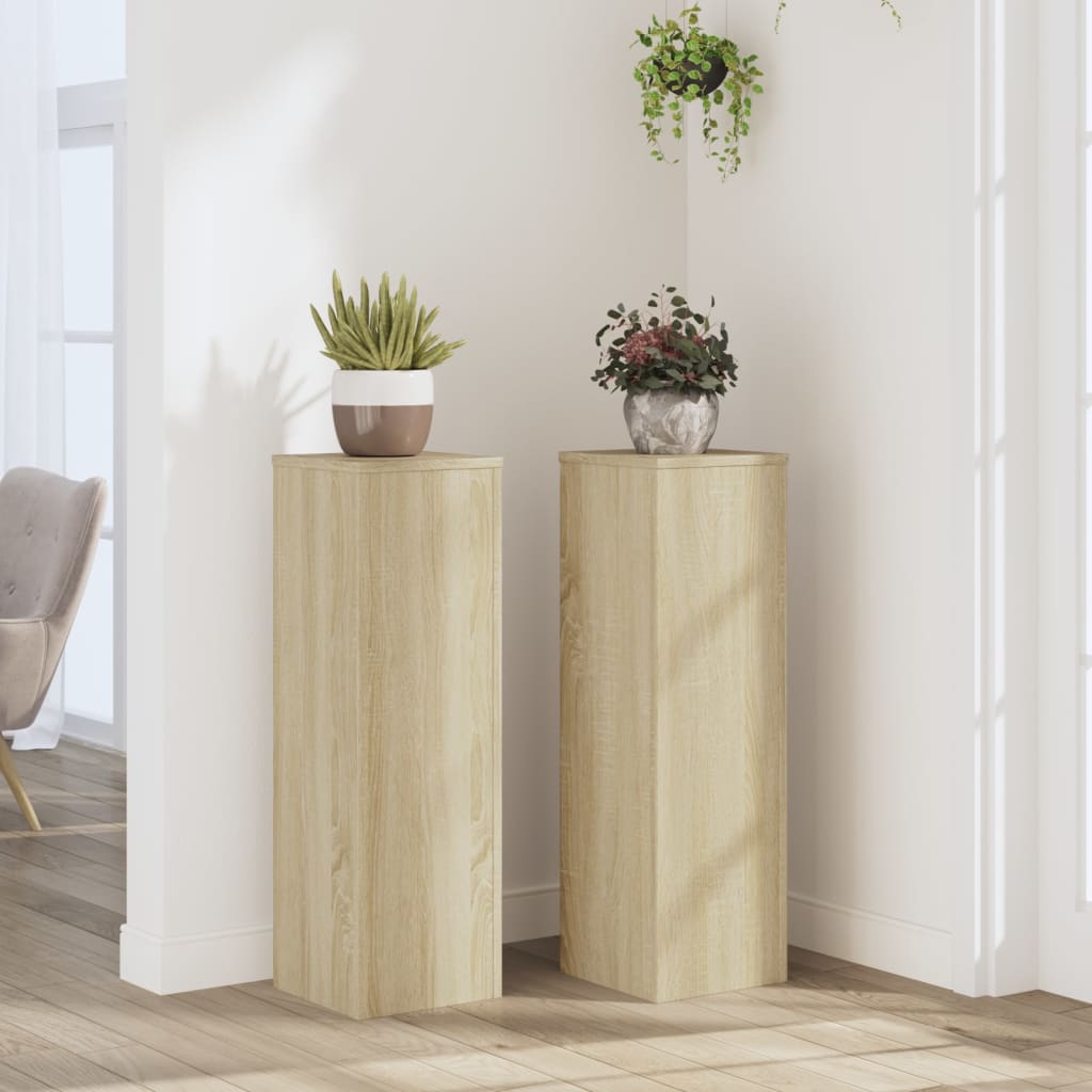 vidaXL plantestativer 2 stk. 25x25x80 cm konstrueret træ sonoma-eg vidaXL plantestativer 2 stk. 25x25x80 cm konstrueret træ sonoma-eg