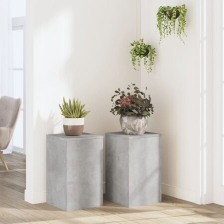 vidaXL plantestativer 2 stk. 30x30x50 cm konstrueret træ betongrå