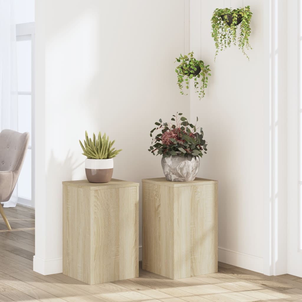 vidaXL plantestativer 2 stk. 30x30x50 cm konstrueret træ sonoma-eg vidaXL plantestativer 2 stk. 30x30x50 cm konstrueret træ sonoma-eg