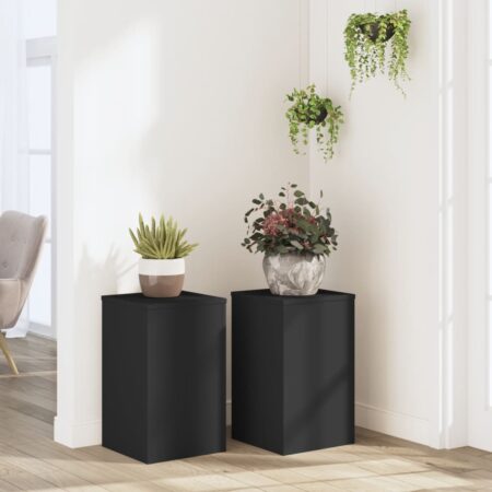 vidaXL plantestativer 2 stk. 30x30x50 cm konstrueret træ sort